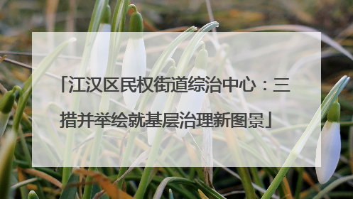 江汉区民权街道综治中心：三措并举绘就基层治理新图景