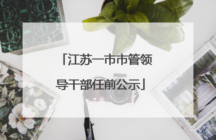 江苏一市市管领导干部任前公示