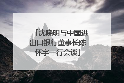 沈晓明与中国进出口银行董事长陈怀宇一行会谈
