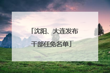 沈阳、大连发布干部任免名单