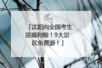沈阳向全国考生送福利啦！9大景区免费游！