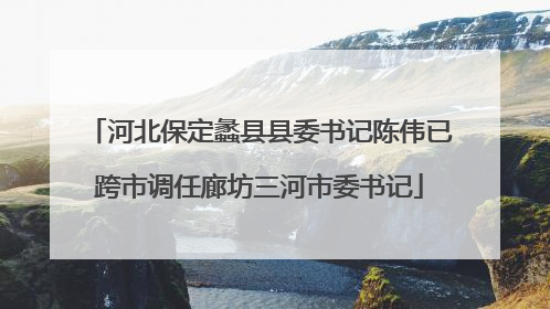 河北保定蠡县县委书记陈伟已跨市调任廊坊三河市委书记