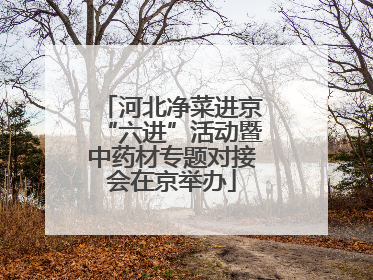 河北净菜进京“六进”活动暨中药材专题对接会在京举办