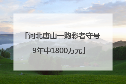 河北唐山一购彩者守号9年中1800万元