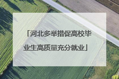 河北多举措促高校毕业生高质量充分就业