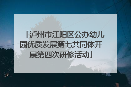 泸州市江阳区公办幼儿园优质发展第七共同体开展第四次研修活动