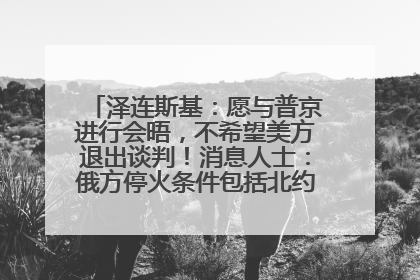 泽连斯基：愿与普京进行会晤，不希望美方退出谈判！消息人士：俄方停火条件包括北约“书面”保证不东扩