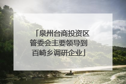 泉州台商投资区管委会主要领导到百崎乡调研企业