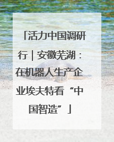 活力中国调研行｜安徽芜湖：在机器人生产企业埃夫特看“中国智造”
