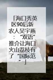 海口秀英区90后新农人吴宇燕：“双语”推介让海口火山荔枝有了“国际范”