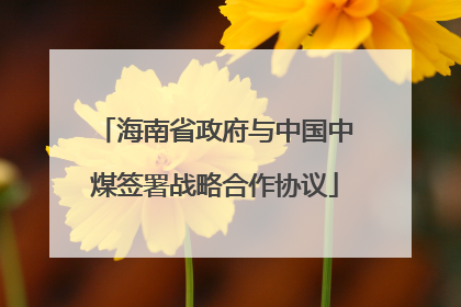 海南省政府与中国中煤签署战略合作协议