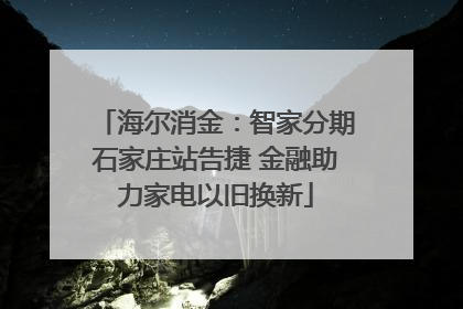海尔消金：智家分期石家庄站告捷 金融助力家电以旧换新