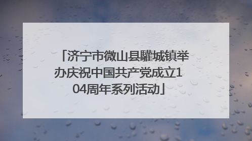 济宁市微山县驩城镇举办庆祝中国共产党成立104周年系列活动