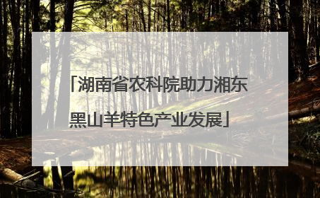 湖南省农科院助力湘东黑山羊特色产业发展