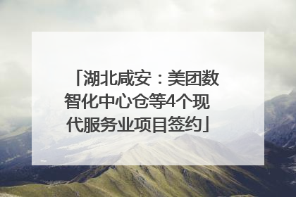 湖北咸安：美团数智化中心仓等4个现代服务业项目签约