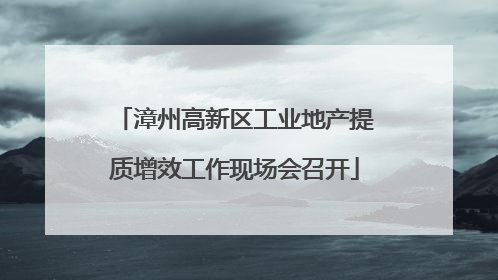 漳州高新区工业地产提质增效工作现场会召开