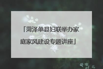 菏泽单县妇联举办家庭家风建设专题讲座