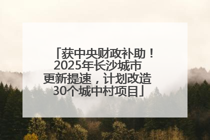 获中央财政补助！2025年长沙城市更新提速，计划改造30个城中村项目
