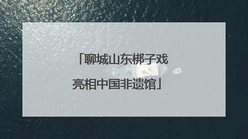 聊城山东梆子戏亮相中国非遗馆