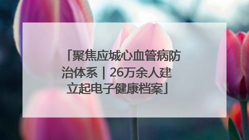 聚焦应城心血管病防治体系｜26万余人建立起电子健康档案
