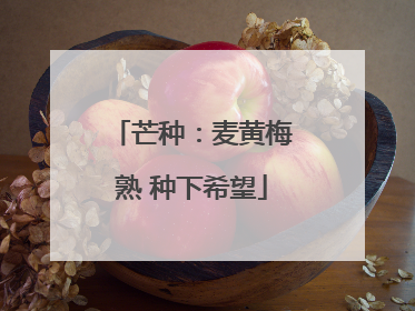 芒种：麦黄梅熟 种下希望
