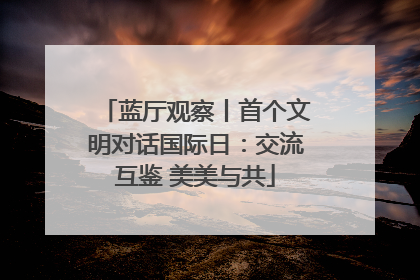 蓝厅观察丨首个文明对话国际日：交流互鉴 美美与共