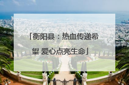 衡阳县：热血传递希望 爱心点亮生命