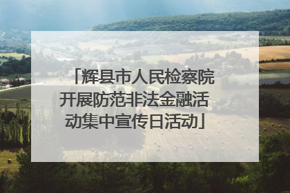 辉县市人民检察院开展防范非法金融活动集中宣传日活动
