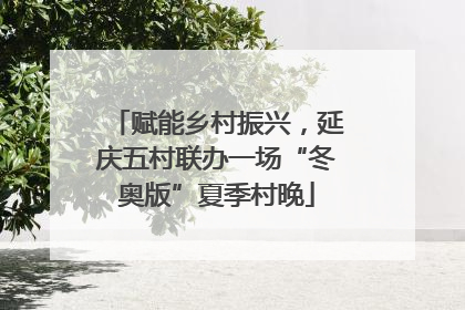赋能乡村振兴，延庆五村联办一场“冬奥版”夏季村晚