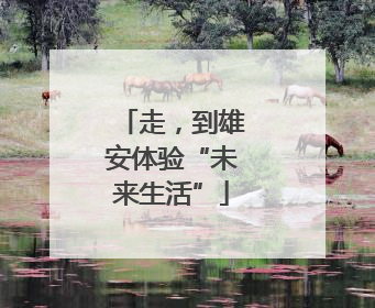 走，到雄安体验“未来生活”