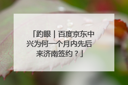 趵眼｜百度京东中兴为何一个月内先后来济南签约？