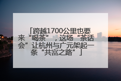 跨越1700公里也要来“喝茶”，这场“茶话会”让杭州与广元架起一条“共富之路”
