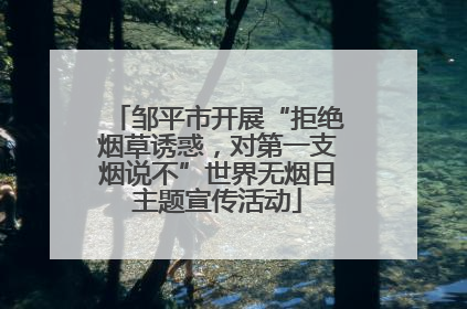 邹平市开展“拒绝烟草诱惑，对第一支烟说不”世界无烟日主题宣传活动