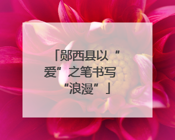 郧西县以“爱”之笔书写“浪漫”