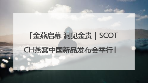 金燕启幕 洞见金贵｜SCOTCH燕窝中国新品发布会举行