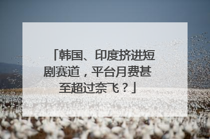 韩国、印度挤进短剧赛道，平台月费甚至超过奈飞？