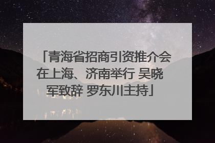 青海省招商引资推介会在上海、济南举行 吴晓军致辞 罗东川主持