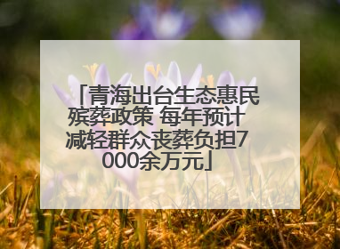 青海出台生态惠民殡葬政策 每年预计减轻群众丧葬负担7000余万元