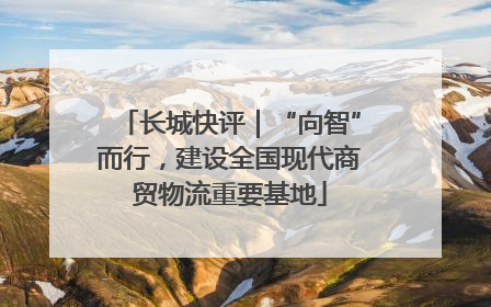长城快评｜“向智”而行，建设全国现代商贸物流重要基地