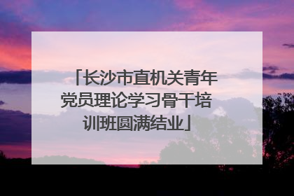 长沙市直机关青年党员理论学习骨干培训班圆满结业