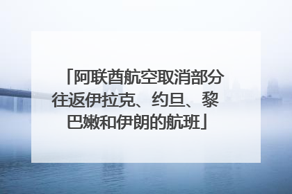 阿联酋航空取消部分往返伊拉克、约旦、黎巴嫩和伊朗的航班
