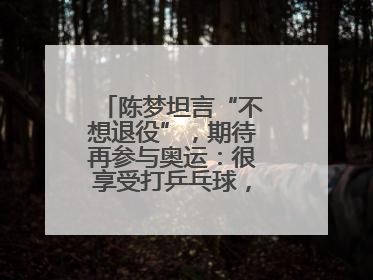 陈梦坦言“不想退役”，期待再参与奥运：很享受打乒乓球，在奥运会上是我最幸福的时候