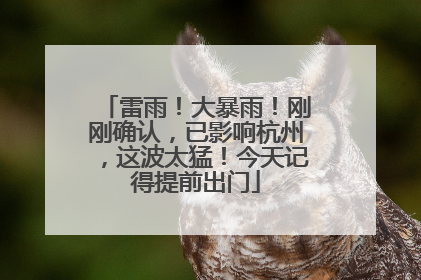 雷雨！大暴雨！刚刚确认，已影响杭州，这波太猛！今天记得提前出门