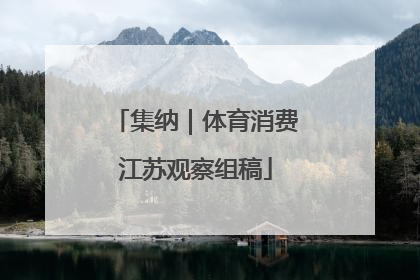 集纳｜体育消费江苏观察组稿