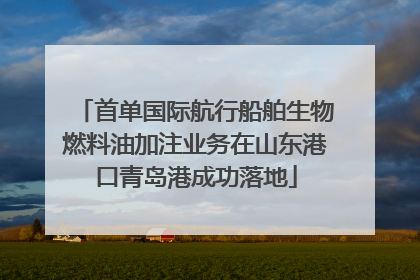 首单国际航行船舶生物燃料油加注业务在山东港口青岛港成功落地