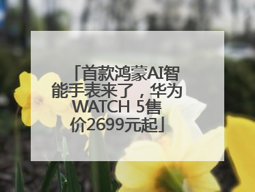 首款鸿蒙AI智能手表来了，华为WATCH 5售价2699元起