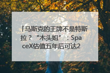 马斯克的王牌不是特斯拉？“木头姐”：SpaceX估值五年后可达2.5万亿美元！