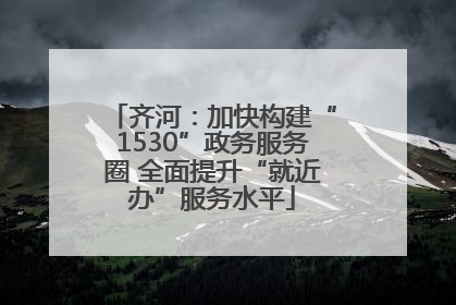 齐河：加快构建“1530”政务服务圈 全面提升“就近办”服务水平
