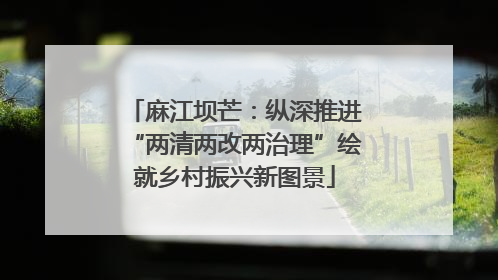 麻江坝芒：纵深推进“两清两改两治理”绘就乡村振兴新图景