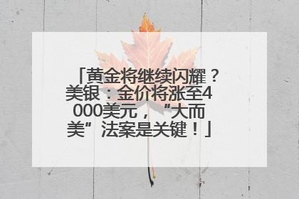 黄金将继续闪耀？美银：金价将涨至4000美元，“大而美”法案是关键！